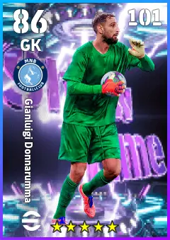 Gianluigi Donnarumma eFootball 2026 player card — 86 OVR GK
