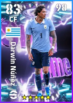 Darwin Nunez eFootball 2026 player card — 83 OVR CF