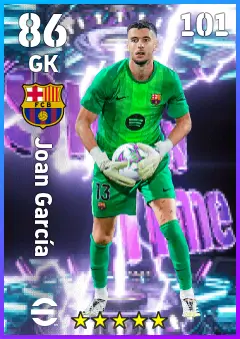 Joan Garcia eFootball 2026 player card — 86 OVR GK