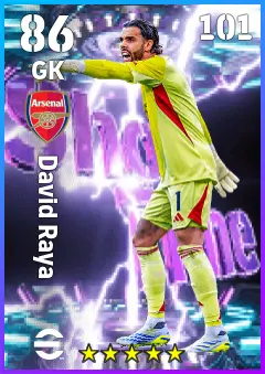 David Raya eFootball 2026 player card — 86 OVR GK