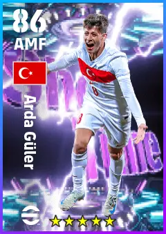 Arda Guler eFootball 2026 player card — 86 OVR AMF
