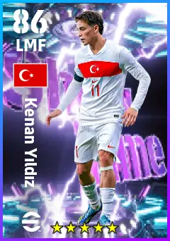 Kenan Yildiz eFootball 2026 player card — 86 OVR LMF