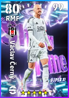 Vaclav Cerny eFootball 2026 player card — 80 OVR RMF