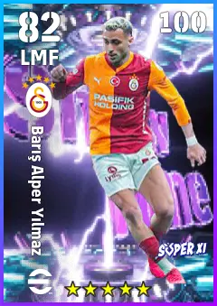 Baris Alper Yilmaz eFootball 2026 player card — 82 OVR LMF
