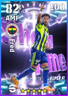 Fred eFootball 2026 player card — 82 OVR AMF