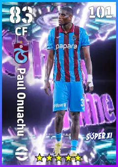 Paul Onuachu eFootball 2026 player card — 83 OVR CF