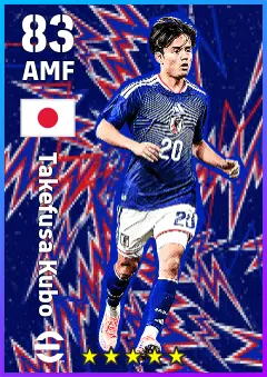 Takefusa Kubo eFootball 2026 player card — 83 OVR AMF
