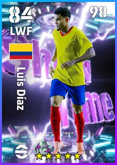 Luis Diaz eFootball 2026 player card — 84 OVR LWF