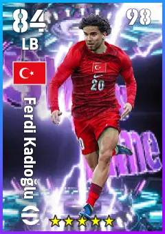 Ferdi Kadioglu eFootball 2026 player card — 84 OVR LB