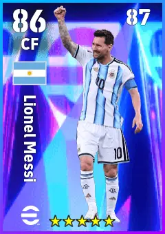 Lionel Messi eFootball 2026 player card — 86 OVR CF