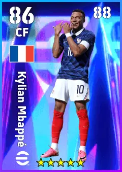 Kylian Mbappe eFootball 2026 player card — 86 OVR CF