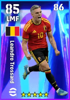 Leandro Trossard eFootball 2026 player card — 85 OVR LMF