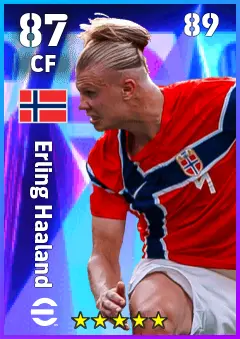 Erling Haaland eFootball 2026 player card — 87 OVR CF