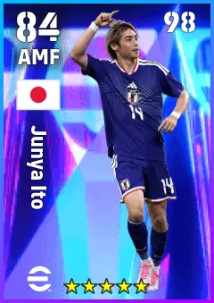 Junya Ito eFootball 2026 player card — 84 OVR AMF