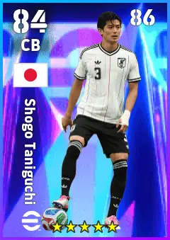 Shogo Taniguchi eFootball 2026 player card — 84 OVR CB