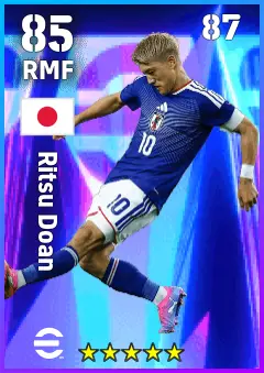 Ritsu Doan eFootball 2026 player card — 85 OVR RMF