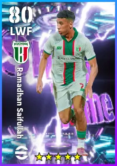 Ramadhan Saifullah eFootball 2026 player card — 80 OVR LWF