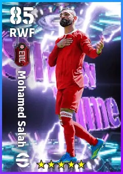 Mohamed Salah eFootball 2026 player card — 85 OVR RWF