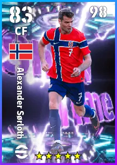 Alexander Sorloth eFootball 2026 player card — 83 OVR CF