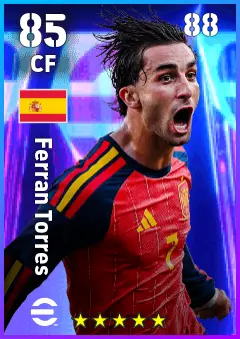 Ferran Torres eFootball 2026 player card — 85 OVR CF