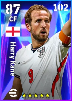 Harry Kane eFootball 2026 player card — 87 OVR CF
