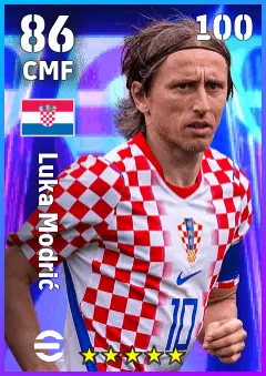 Luka Modric eFootball 2026 player card, 86 OVR CMF
