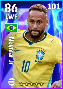Neymar Jr eFootball 2026 player card, 86 OVR LWF