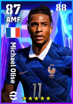 Michael Olise eFootball 2026 player card, 87 OVR AMF