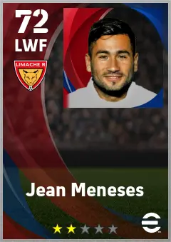 Jean Meneses eFootball 2026 player card — 72 OVR LWF