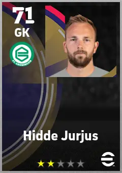 Hidde Jurjus eFootball 2026 player card — 71 OVR GK