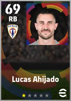 Lucas Ahijado eFootball 2026 player card — 69 OVR RB