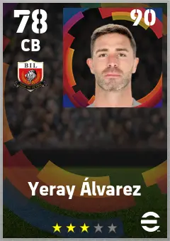 Yeray Alvarez eFootball 2026 player card — 78 OVR CB