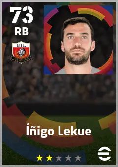 Inigo Lekue eFootball 2026 player card — 73 OVR RB