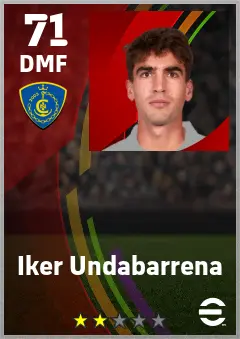 Iker Undabarrena eFootball 2026 player card — 71 OVR DMF