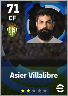 Asier Villalibre eFootball 2026 player card — 71 OVR CF
