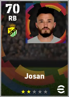 Josan eFootball 2026 player card — 70 OVR RB