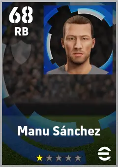 Manu Sanchez eFootball 2026 player card — 68 OVR RB