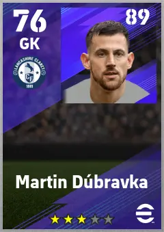 Martin Dubravka eFootball 2026 player card — 76 OVR GK