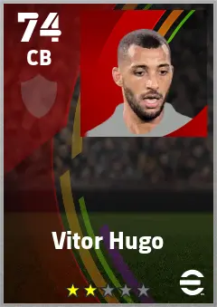 Vitor Hugo eFootball 2026 player card — 74 OVR CB