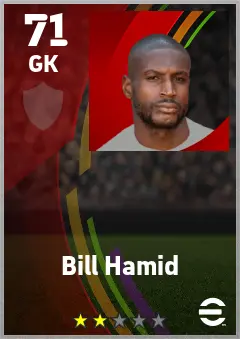 Bill Hamid eFootball 2026 player card — 71 OVR GK