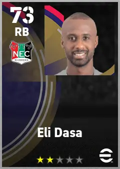 Eli Dasa eFootball 2026 player card — 73 OVR RB