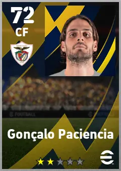 Goncalo Paciencia eFootball 2026 player card — 72 OVR CF
