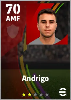 Andrigo eFootball 2026 player card — 70 OVR AMF