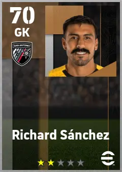 Richard Sanchez eFootball 2026 player card — 70 OVR GK