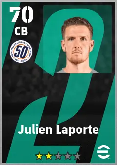 Julien Laporte eFootball 2026 player card — 70 OVR CB