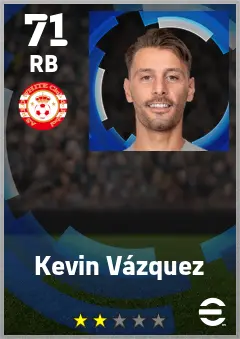 Kevin Vazquez eFootball 2026 player card — 71 OVR RB