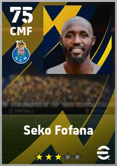 Seko Fofana eFootball 2026 player card — 75 OVR CMF