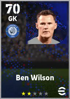 Ben Wilson eFootball 2026 player card — 70 OVR GK