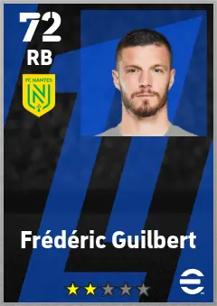 Frederic Guilbert eFootball 2026 player card — 72 OVR RB