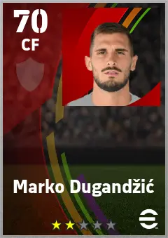 Marko Dugandzic eFootball 2026 player card — 70 OVR CF
